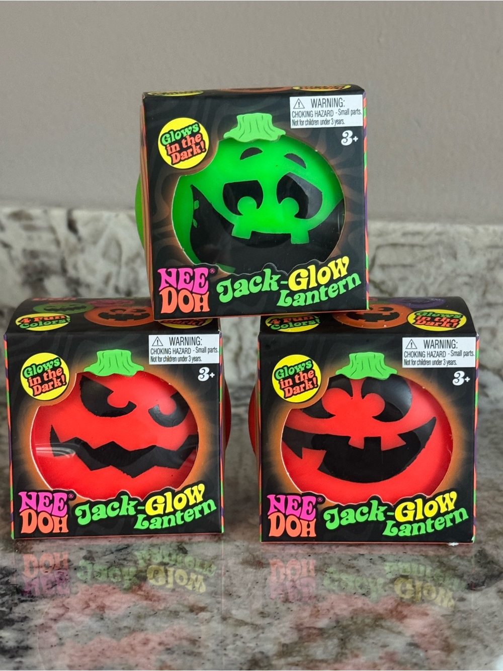 NeeDoh Jack-Glow Lantern Squeezable Pumpkin Toy - Green